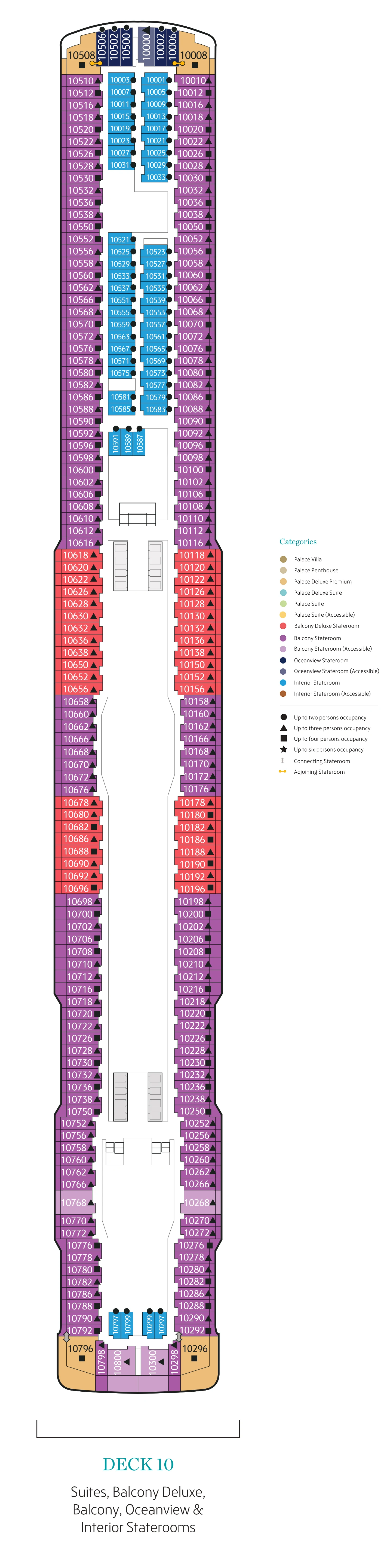 Deck 10 stateroom layout