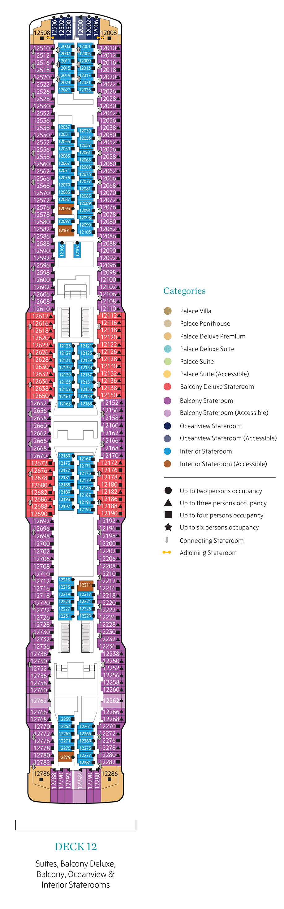 Deck 12 stateroom layout
