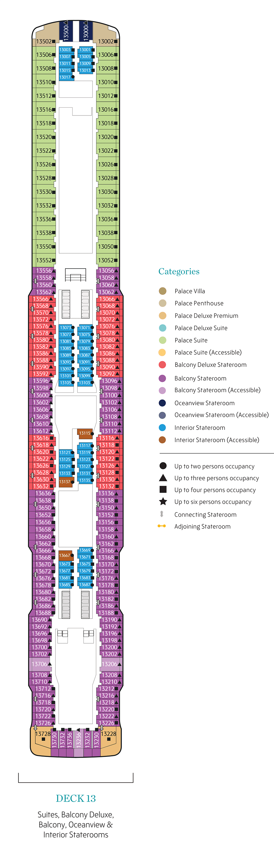 Deck 13 stateroom layout