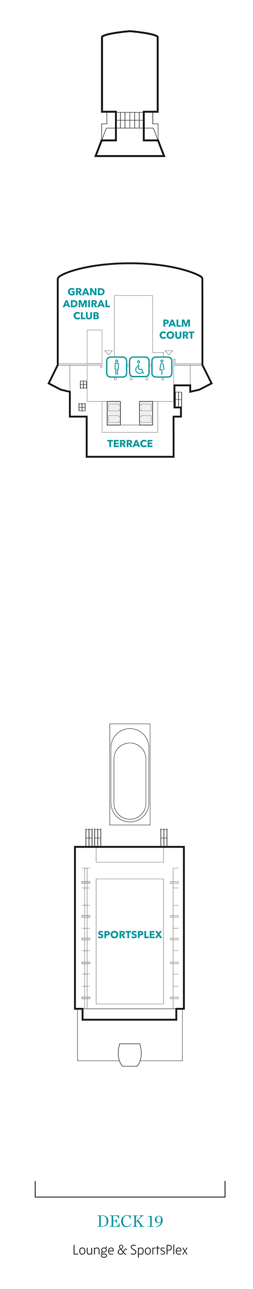 Deck 19 map – SportsPlex and Sun Deck bar