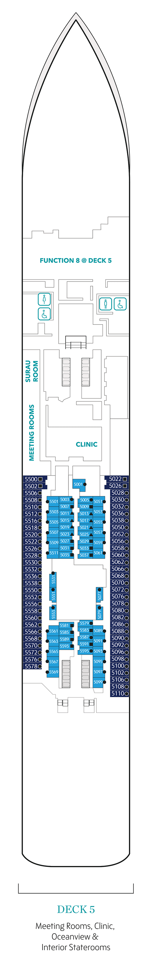 Deck 5 staterooms and services