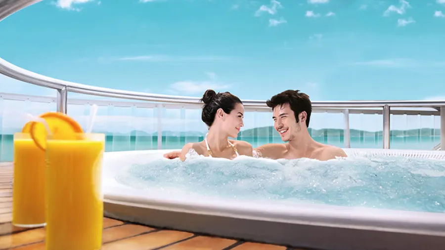 Whirlpools beside the main swimming pool