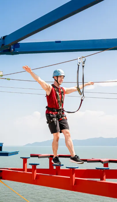 Zipline over the sea